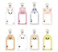 Skzoo Cartes Photo Pendre Anneau Clé Support Photocard Badge Imperméable Anime Cartoon Holder Photo Cartes Idoles Protection Keychain Cartes bancaires Stray kids pour Enfant (FoxI.ny)