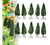 SL-16059 Lot de 10 sapins miniatures pour HO pour scénarios ferroviaires OO N Gauge Dioramas Model Train Scenery and Craft Projets