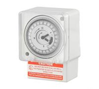 SL-189 Minuteur mécanique sur rail DIN 24 heures Interrupteur horaire analogique AC 220 V Moteur à quartz Réglage d'intervalle de 15 min Gris