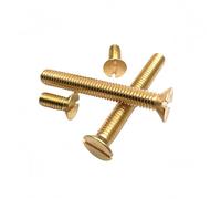 SL 5-50pcs M3-M8 DIN963 GB84 Brass Copper Flat Countersunk Slotted Head Hot Solid Machine Screws DIY Electronic Bolts 5-80mm(M4x10mm 50pcs)