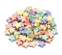SL 50-100pcs 10mm Couleur mixte Star Beads acrylique perles d'espacement en vrac pour bijoux faisant la main DIY Collier Bracelet Accessoires T830 (Color : Mixed, Item Diameter : 50pcs)