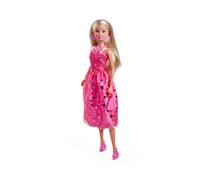 Simba - Steffi Love Robe de Soirée Rose - Motifs Cœurs - Sac à Main, Collier, Boucles d'oreilles et Chaussures - A Partir de 3 Ans