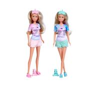 Steffi Love Pyjama 2 Couleurs Assorties, Un Seul Article est livré, poupée de Jeu en Pyjama Licorne, avec Masque de Sommeil, Pantoufles et Licorne Douillette, 29 cm, à partir de 3 Ans