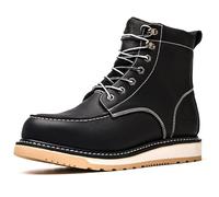 SL-Saint Fait à La Main Soft Moc Toe Waterproof Good year-welted Bottes 6'' Classique Mode (Noir Compensée Semelle, Adulte, Homme, 41, Numérique, Système Taille Chaussures EU, Moyen)