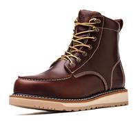 SL-Saint Fait à La Main Soft Moc Toe Waterproof Good year-welted Bottes 6'' Classique Mode (Rouge-Marron Compensée Semelle, Adulte, Homme, 47, Numérique, Système Taille Chaussures EU, Moyen)