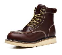 SL-Saint Handmade MOC Toe imperméable Goodyear-Welted bottes passepoilées 6 '' cuir pleine fleur classique (Marron, Adulte, Homme, 45.5, Numérique, Système Taille Chaussures EU, Moyen)