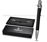 SL Simple Limit Bolt Action Pen Stylo à bille en fibre de carbone avec coffret cadeau - Stylos à bille de luxe - Stylos à offrir - Stylos EDU rétractables en métal pour homme et femme