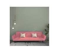 Vidaxl Canapé-Lit À 2 Places Rose Velours Rose