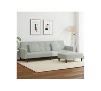 vidaXL Slaapbank 2-zits met voetenbank fluweel lichtgrijs3258116 Gris G