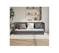 Vidaxl Lit De Jour Gris 80x200 Cm Bois De Pin Massif Marron