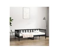 Vidaxl Lit De Jour Noir 80x200 Cm Bois De Pin Massif Marron