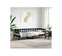 Vidaxl Lit De Jour Sans Matelas Noir 80x200 Cm Bois De Pin Massif Marron