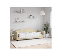 Slaapbank 80x200 cm stof crÃmekleurig354110