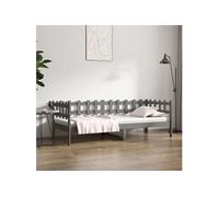 Slaapbank 90x200 cm massief grenenhout grijs820758