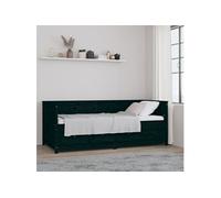 Vidaxl Lit De Jour Noir 90x200 Cm Bois De Pin Massif Marron