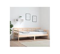 vidaXL Lit de jour Bois massif de pin 90x190 cm Marron