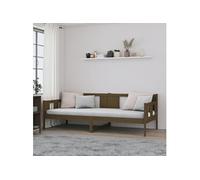 vidaXL Lit de jour Marron miel Bois massif de pin 90x190 cm Marron