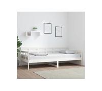 vidaXL Lit de jour Blanc Bois massif de pin 90x200 cm