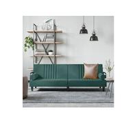 Slaapbank met armleuningen fluweel donkergroen351896