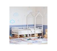 Slaapbank met bedhuis 80x200 cm massief grenenhout wit3282291