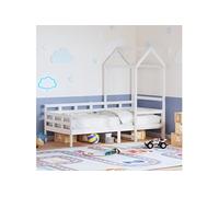 vidaXL Lit de jour avec toit blanc 80x200 cm bois de pin massif