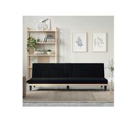 vidaXL Canapé-lit avec porte-gobelets noir tissu 351865