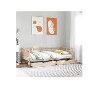 Slaapbank met lades 90x190 cm massief grenenhout3302142