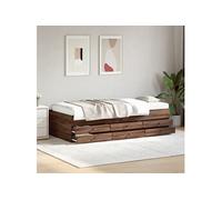 Slaapbank met lades zonder matras 100x200 cm bruin eikenkleurig3280873