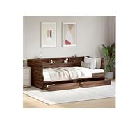 vidaXL Lit de Jour avec Tiroirs, Canapé-lit avec Rangement, Lit d'Invité, Meuble de Salon Chambre à Coucher, Moderne, Chêne 3280866