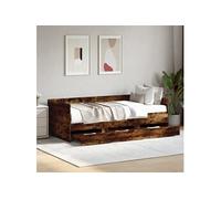 Slaapbank met lades zonder matras 75x190 cm gerookt eikenkleur3280836
