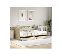 vidaXL Lit de jour 3280862 avec tiroirs, sans matelas, chêne Sonoma multicolore 75x190 cm