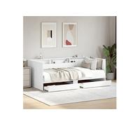 Slaapbank met lades zonder matras 75x190 cm wit3280860