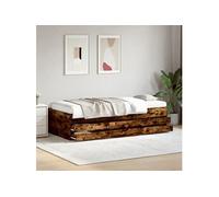 vidaXL Lit de Jour avec tiroirs sans Matelas chêne fumé 90x190 cm