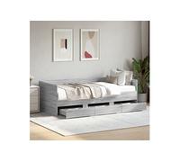 Vidaxl Lit De Jour Avec Tiroirs Sans Matelas Sonoma Gris 90x190 Cm Multicolore