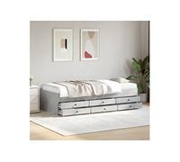 Vidaxl Lit De Jour Avec Tiroirs Sans Matelas Gris Béton 90x200 Cm Multicolore