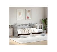 Slaapbank met lades zonder matras 90x200 cm grijs sonoma eiken3280851