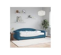 vidaXL Lit de jour avec matelas bleu 100x200 cm velours