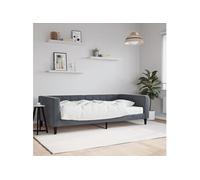 vidaXL Lit de jour avec matelas gris foncé 100x200 cm velours