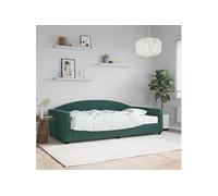 Vidaxl Lit De Jour Avec Matelas Vert Foncé 100x200 Cm Velours Vert