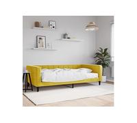 Slaapbank met matras 100x200 cm fluweel geel3196679