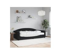 Vidaxl Lit De Jour Avec Matelas Noir 100x200 Cm Velours Noir