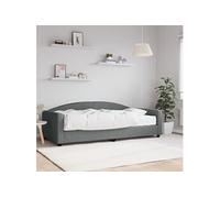 vidaXL Lit de jour avec matelas gris foncé 100x200 cm Tissu