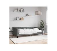 Slaapbank met matras 100x200 cm stof donkergrijs3197414