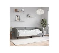 Vidaxl Lit De Jour Avec Matelas Gris Clair 100x200 Cm Tissu Gris