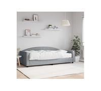 Slaapbank met matras 100x200 cm stof lichtgrijs3197175
