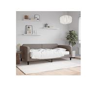 vidaXL Lit de jour avec matelas taupe 100x200 cm tissu