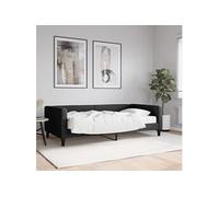 Slaapbank met matras 100x200 cm stof zwart3196567