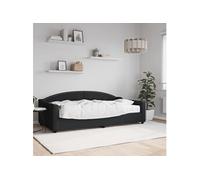 Slaapbank met matras 100x200 cm stof zwart3197519
