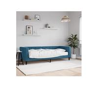 vidaXL Lit de jour velours bleu avec matelas 80x200 cm