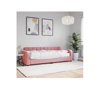 vidaXL Lit de jour avec matelas 80 x 200 cm velours rose